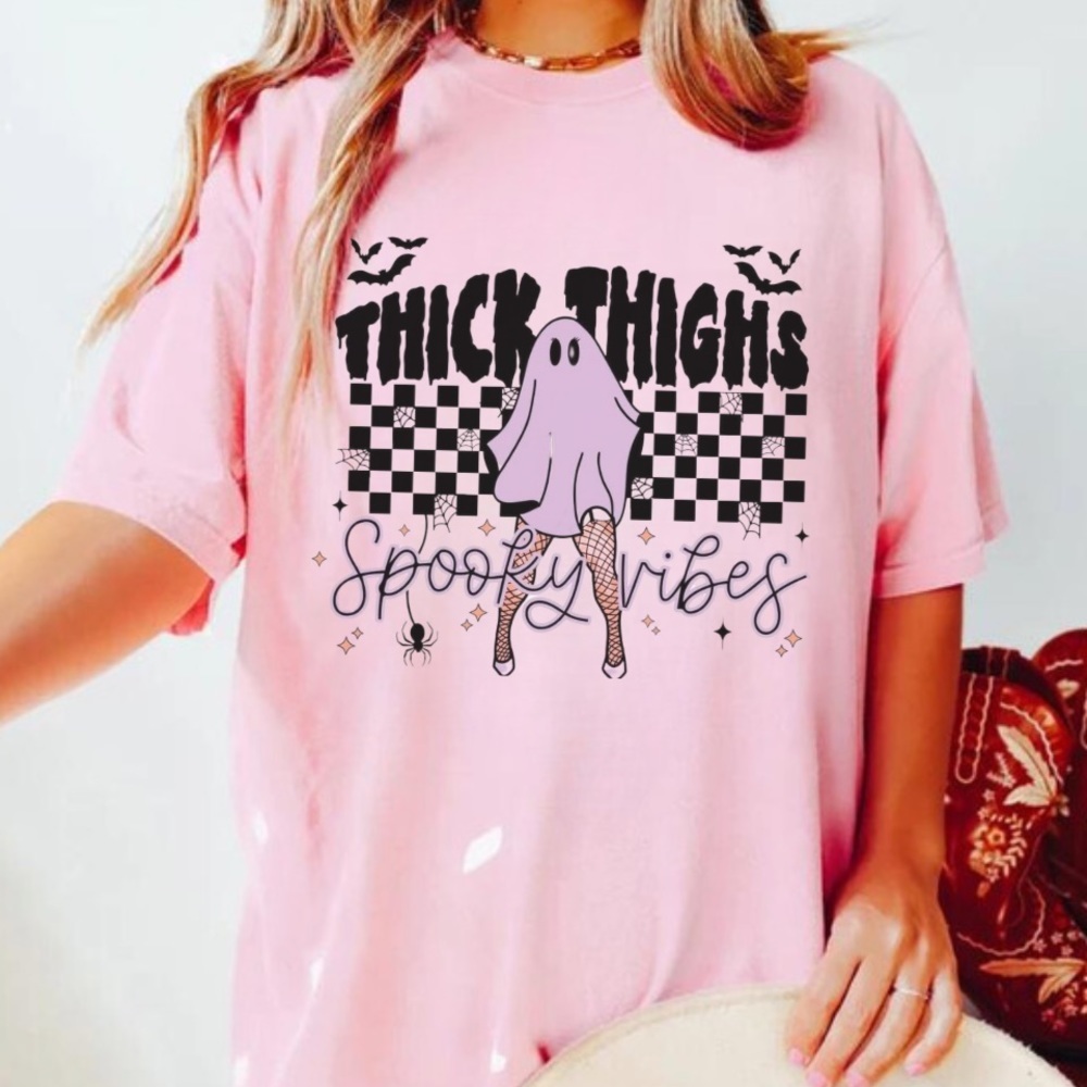 NEW Thick Thighs Spooky Vibes Tee S-5X